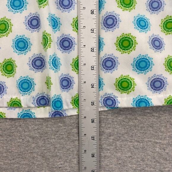 Landau Scrub Top Womens Small Blue Green Nursing Medical Uniform Short Sleeve - Picture 9 of 9